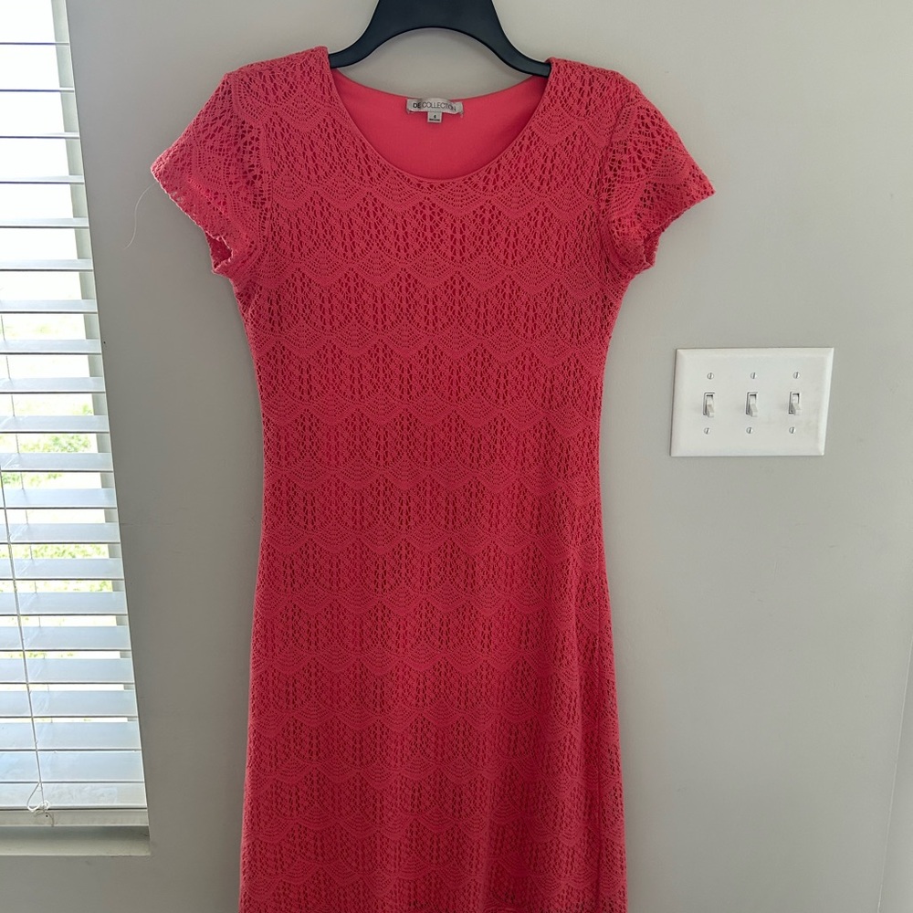 DE Collection Coral Lace Midi Dress